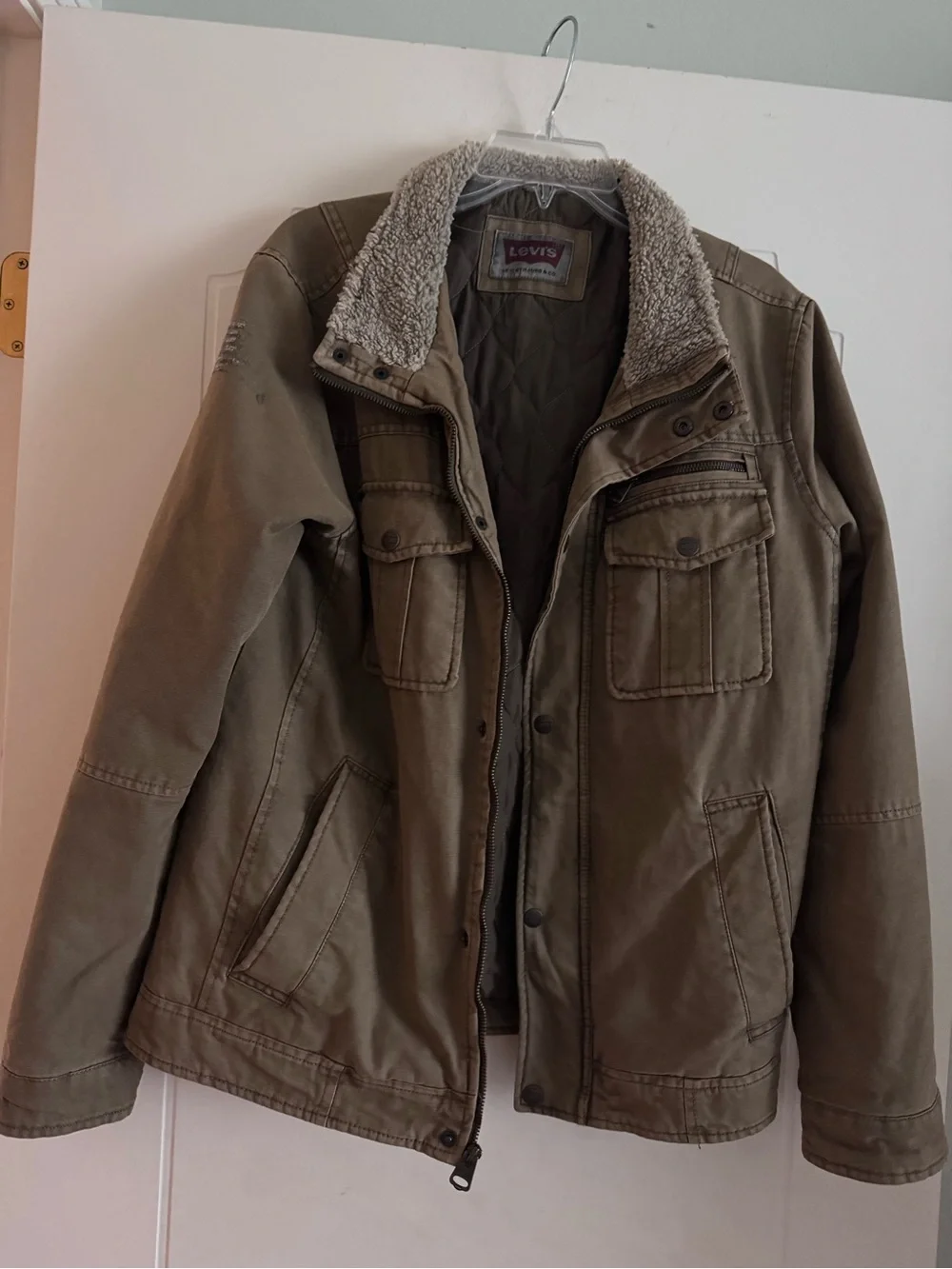 Levi's Men's Khaki Sherpa-Lined Field Jacket